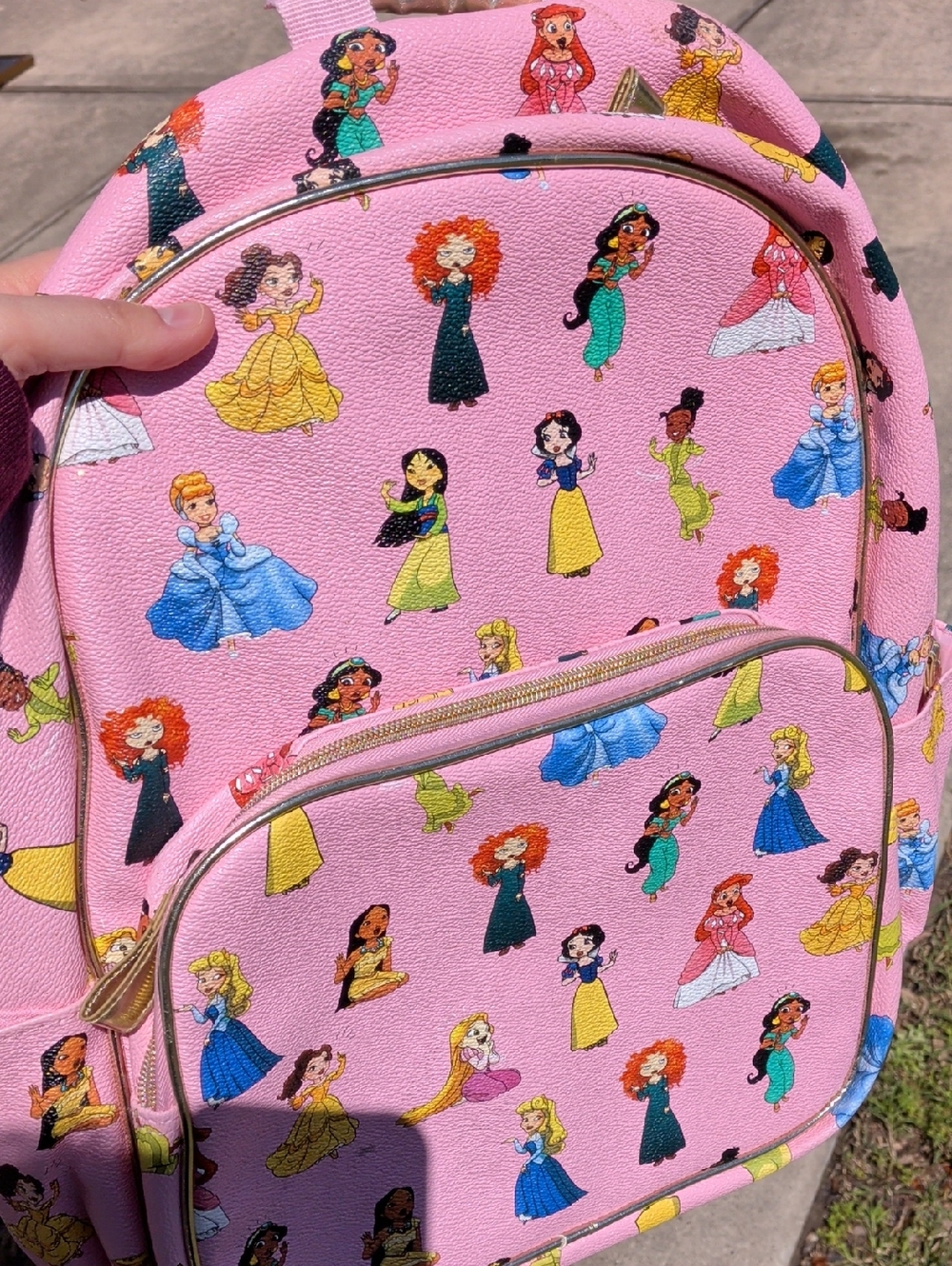 Pink Princess Pattern Mini Backpack